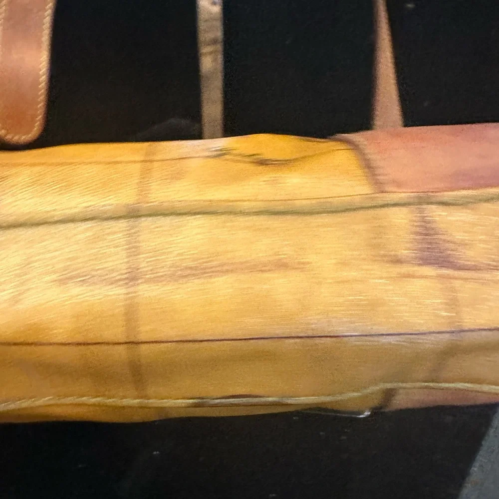 Alviero Martini Yellow Map-Print Crossbody Bag with Brown Trim - Picture 4 of 10